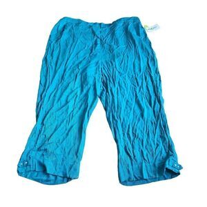 East5th Womens Sz XXL teal capri pants side pockets